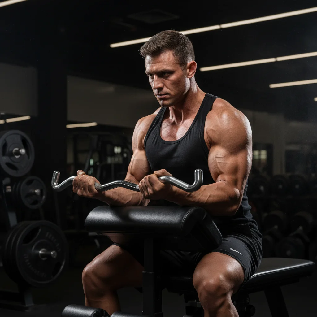 Preacher Curl exercise demonstration