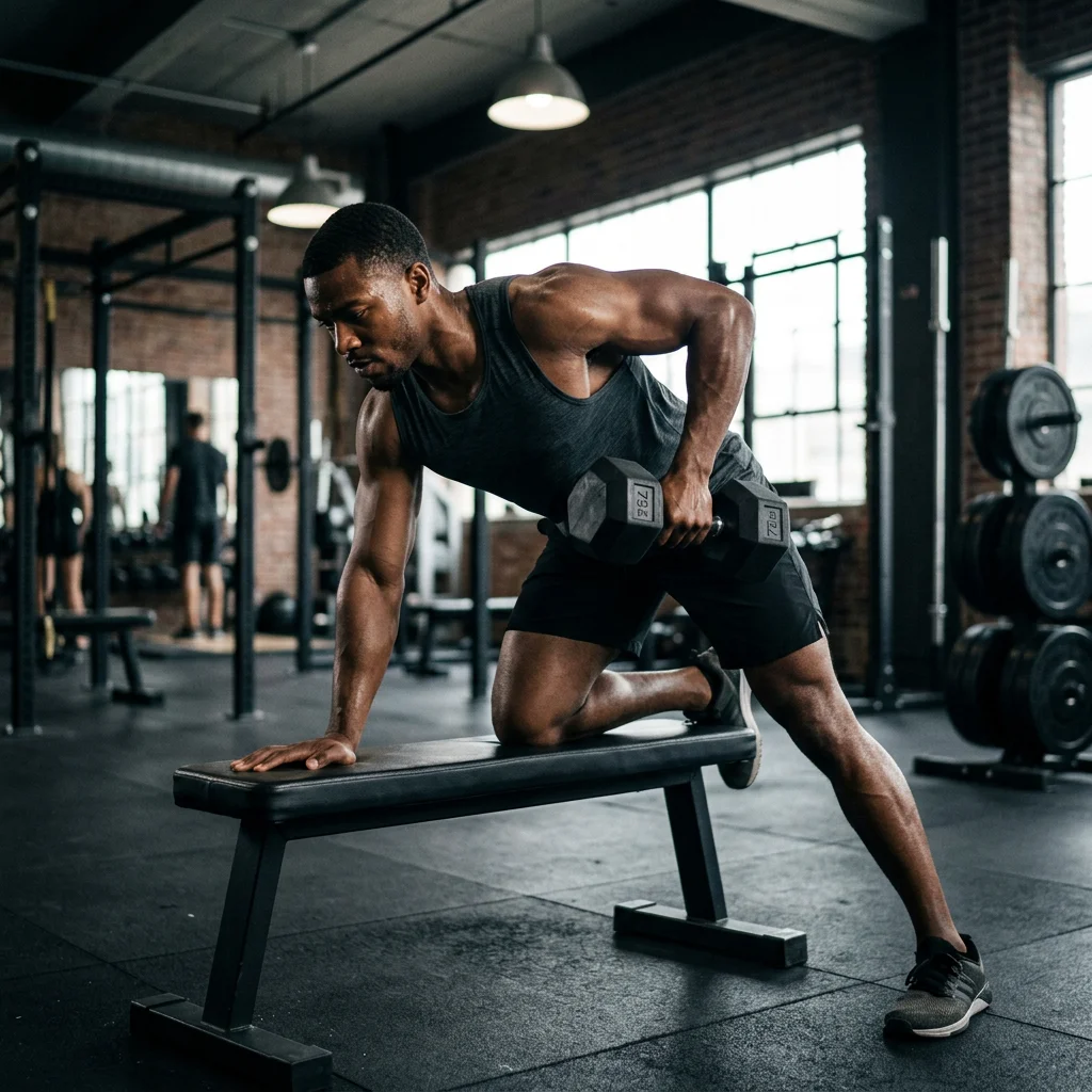 Single Arm Dumbbell Row exercise demonstration